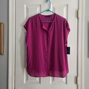 Gorgeous Magenta Button Down Blouse NWT
